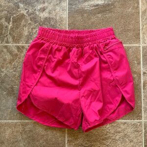 Women’s NWOT Hot Neon Pink Elastic Waist Athletic Athleisure Shorts L